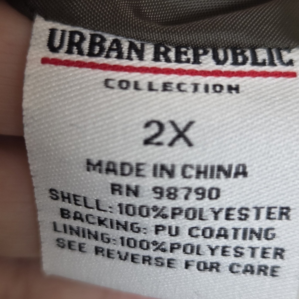 URBAN REPUBLIC Collection Woman's Polyester Anorak/ Hooded Olive Green 2x NWOT - Picture 6 of 6